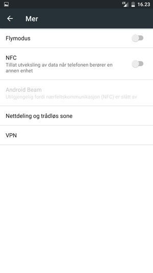 Velg Nettdeling og trådløs sone