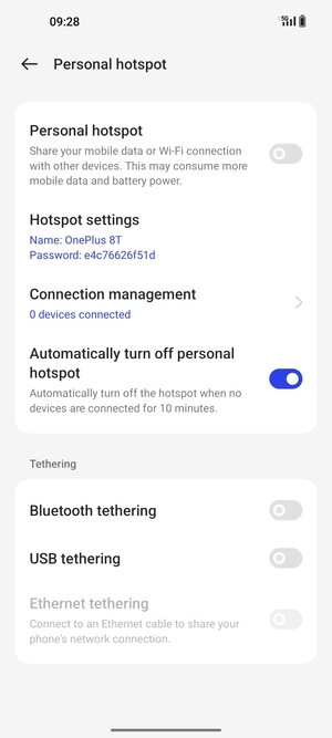 Select Hotspot settings