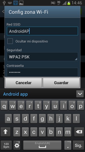 Introduzca una contraseña de al menos 8 caracteres y seleccione Guardar