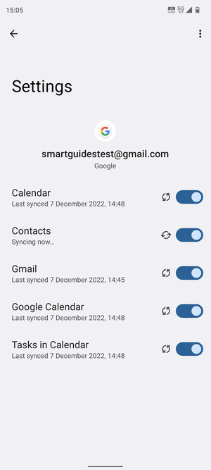 Your contacts from Google will now be synced to your phone