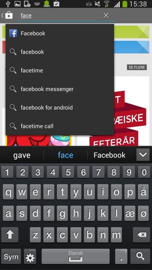 Indtast navnet på appen og vælg Søg