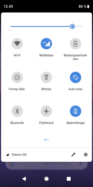 Juster lysstyrken til det ønskede niveau
