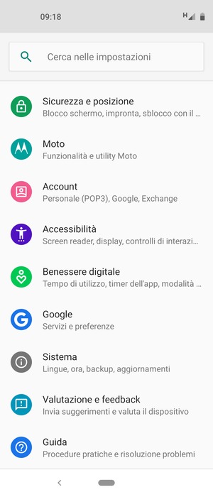 Scorri e seleziona Sistema