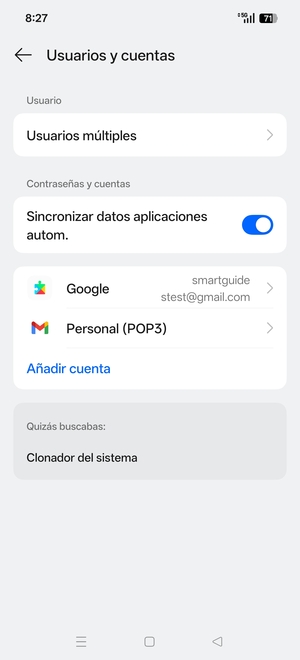 Seleccione su cuenta Google