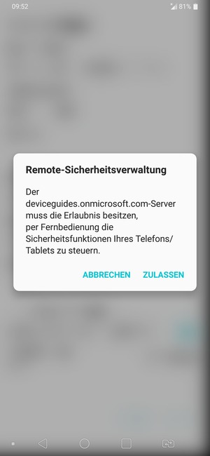 Wählen Sie ZULASSEN
