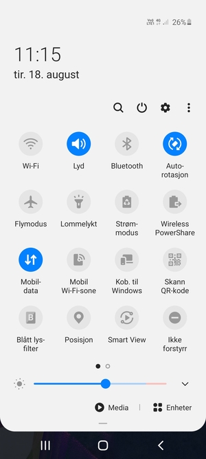 Velg Strømmodus