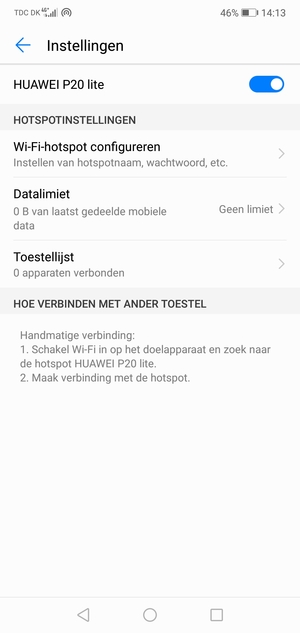 Uw telefoon is nu geïnstalleerd voor gebruik als modem