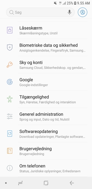 Scroll til og vælg Softwareopdatering