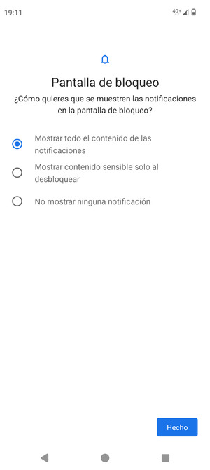 Seleccione la opción deseada y seleccione Hecho