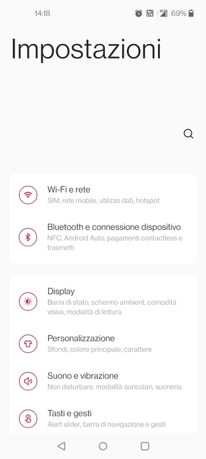 Seleziona Wi-Fi e rete