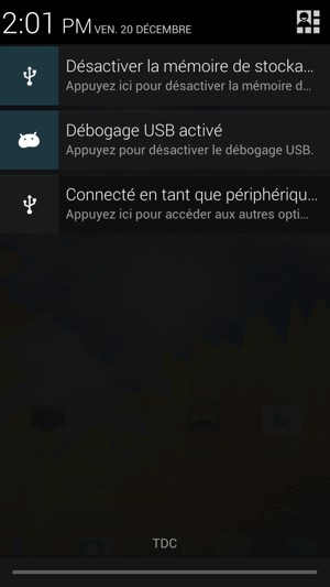 Sélectionnez le bouton du Menu