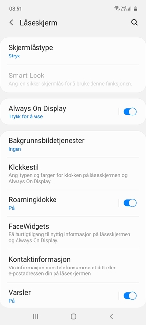 Velg Skjermlåstype