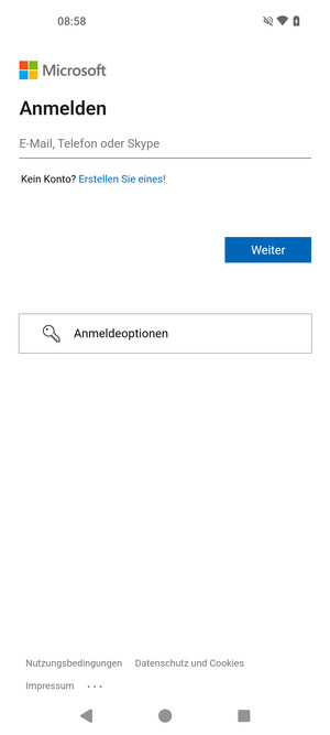 Geben Sie Ihre E-Mail-Adresse ein und wählen Sie Weiter