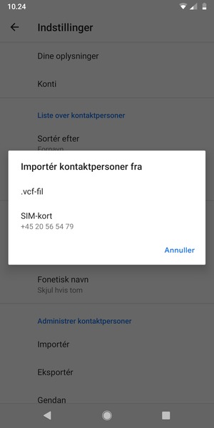 Vælg SIM-kort
