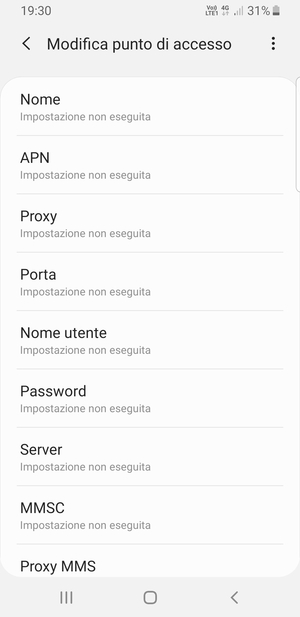 Inserisci informazioni MMS