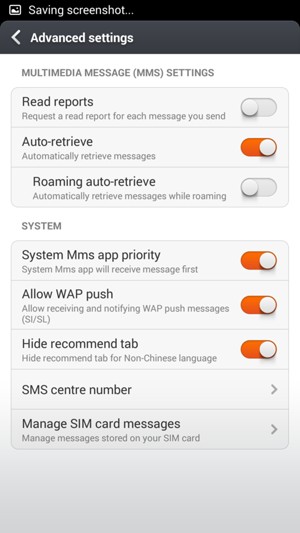 Select SMS centre number