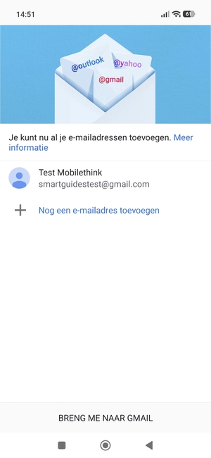Selecteer BRENG ME NAAR GMAIL