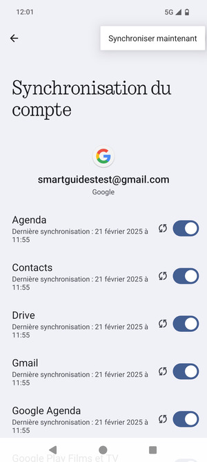 Sélectionnez Synchroniser maintenant