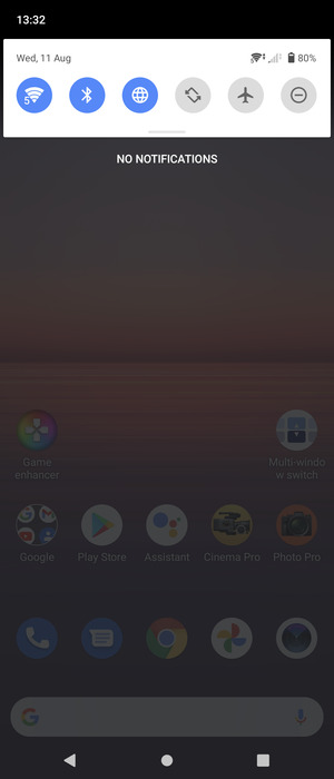 Slide down the top menu again