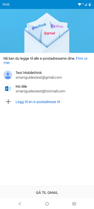 Velg GÅ TIL GMAIL