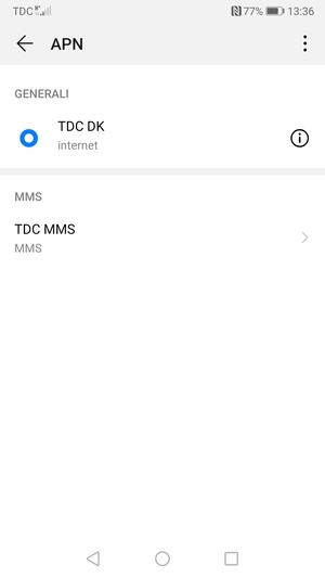 Seleziona il tasto Menu