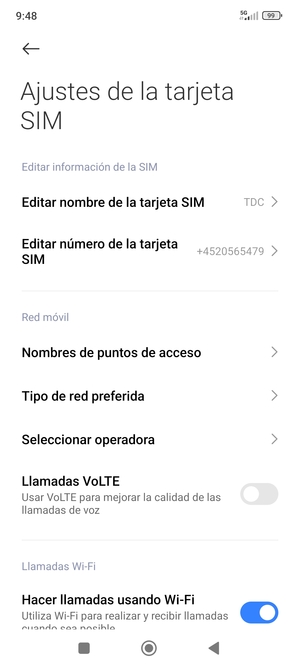 Seleccione Tipo de red preferida