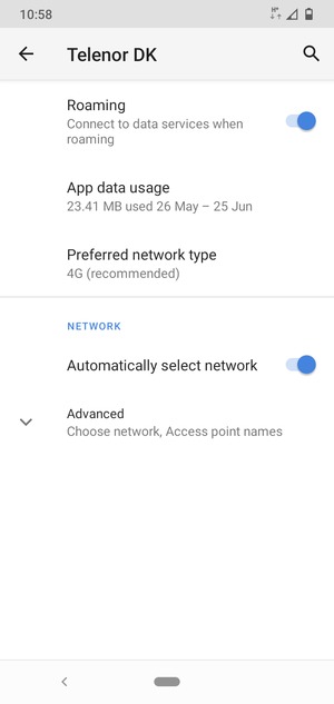 Turn Roaming on or off