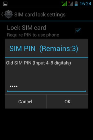 Enter your Old SIM PIN and select OK