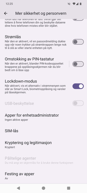 Bla til og velg SIM-lås