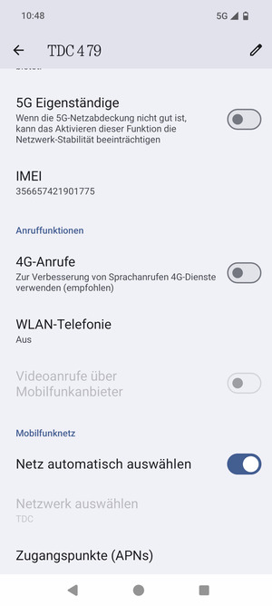 Scrollen Sie und wählen Sie Zugangspunkte (APNs)