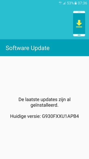 Als uw telefoon up-to-date is, zult u het volgende scherm zien