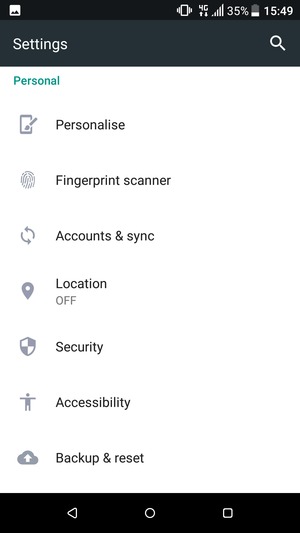 Return to the Settings menu and select Accounts & sync