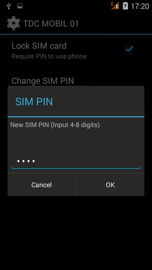 Enter your New SIM PIN and select OK