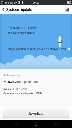 Als uw telefoon niet up-to-date is, selecteer Download