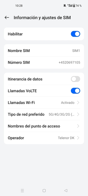 Para cambiar la red en caso de problemas de conectividad, seleccione Operador