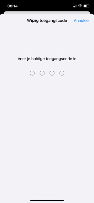 Voer je huidige toegangscode in