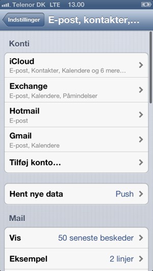 Din Gmail/Hotmail er klar til brug

