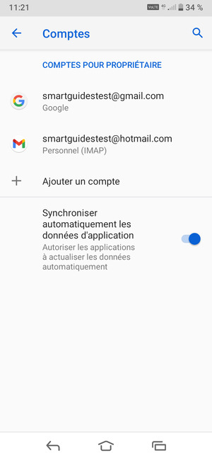Sélectionnez votre compte Google