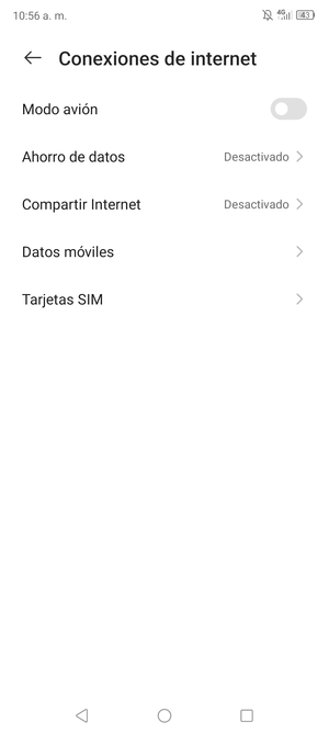 Seleccione Datos móviles