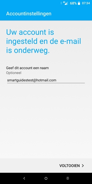 Geef uw account een naam en selecteer VOLTOOIEN