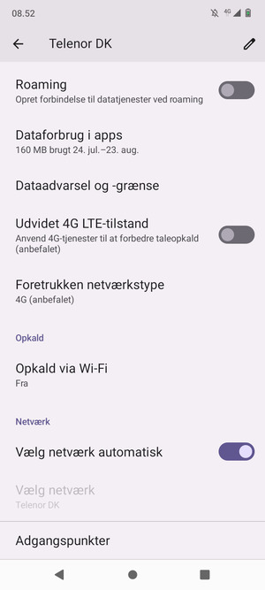 Scroll til og vælg Adgangspunkter