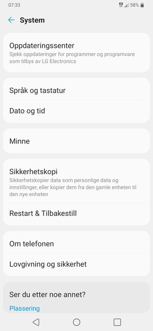 Velg Oppdateringssenter
