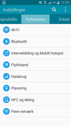 Vælg Forbindelse og Flere netværk