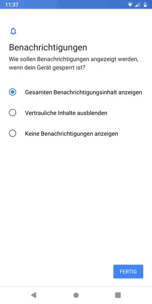 Wählen Sie die gewünschte Option und wählen Sie FERTIG