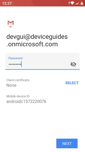 Enter your password and select NEXT
