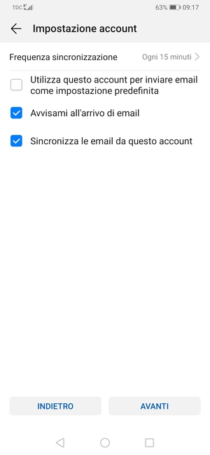 Seleziona AVANTI