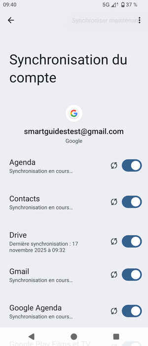 Vos informations seront synchronisées