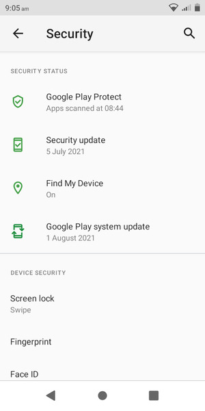 Select Screen lock