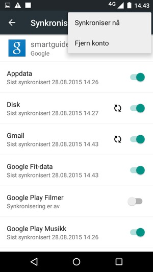 Velg Synkroniser nå