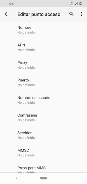 Introduzca la información de Internet